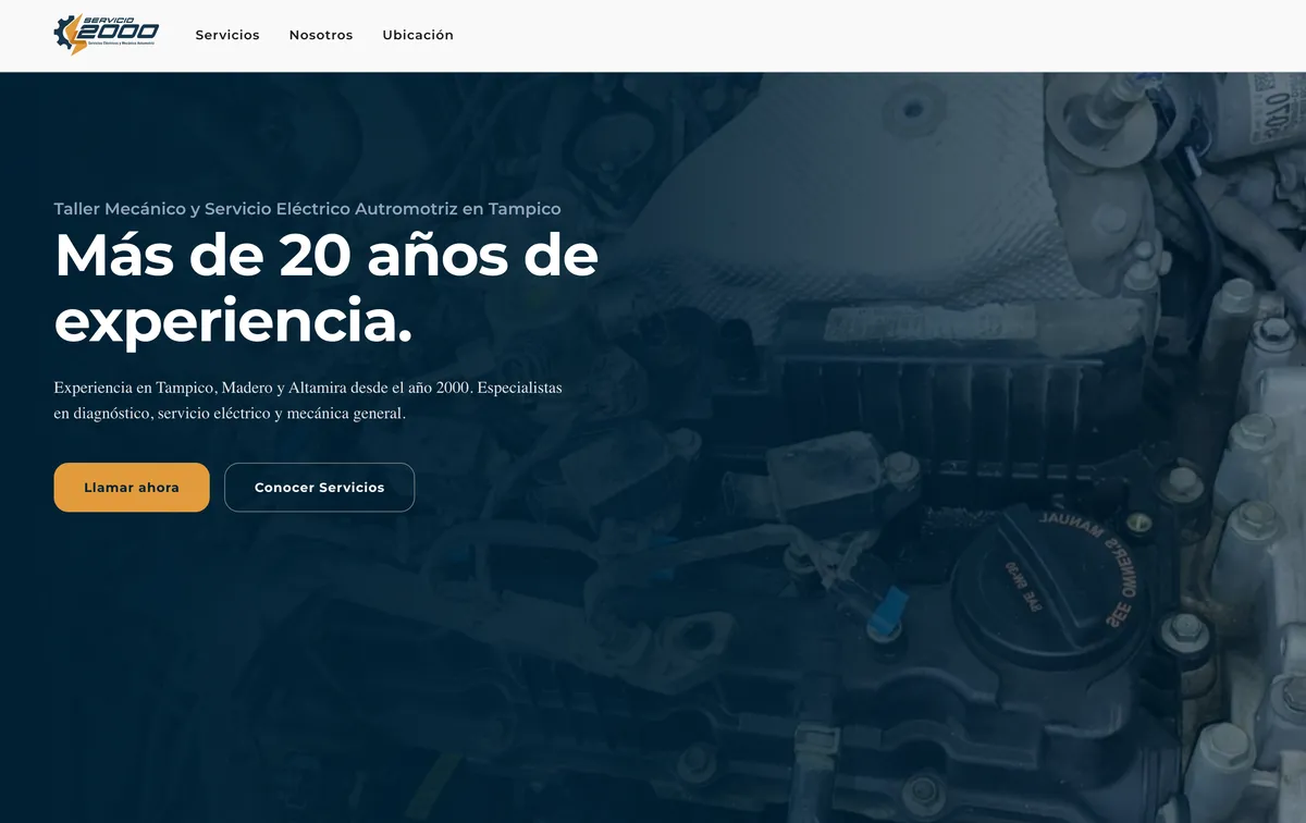 Servicio 2000 website design
